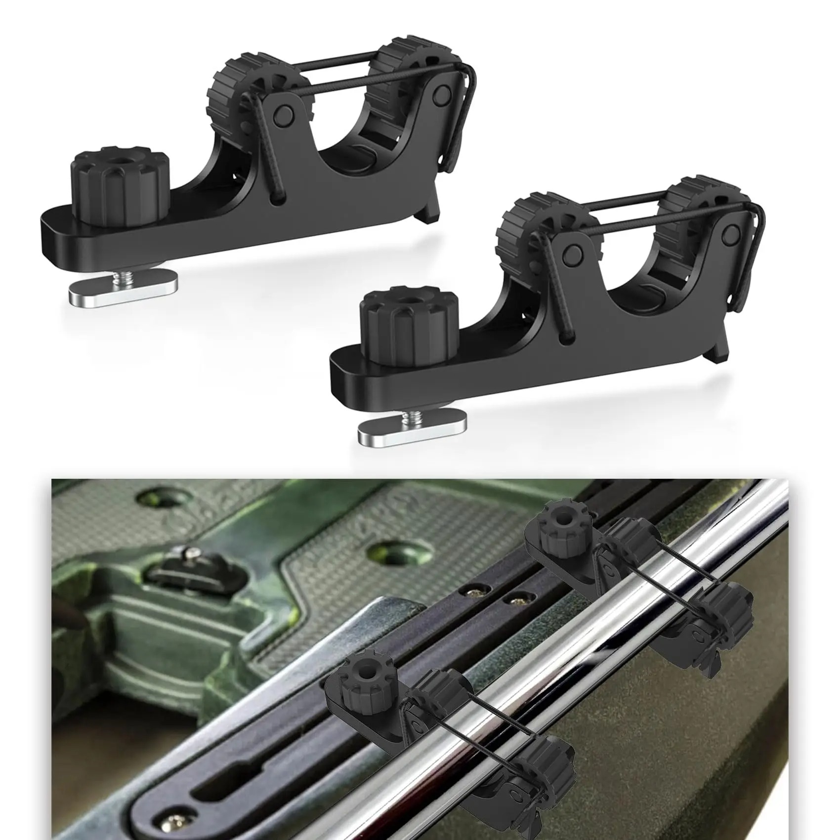 Fishing Kayak Cart - Kayak Paddle Holder Track Mount, Rail